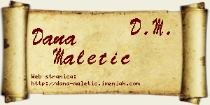 Dana Maletić vizit kartica